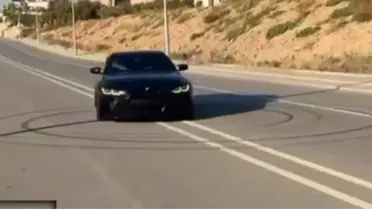 Drift yapan aracın ceza sonrası fotoğrafı