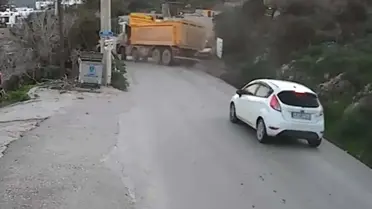 Kaza anındaki hafriyat kamyonu