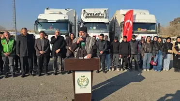 Yardım tırlarının Şanlıurfa’dan hareketi