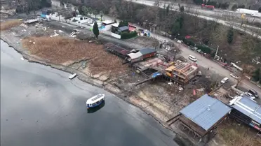 Kaçak yapıların yıkım öncesi görüntüsü