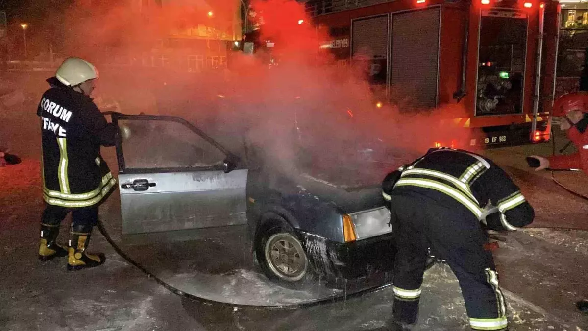 Çorum’da Motor Yangını İtfaiye Ekipleri Tarafından Kontrol Altına Alındı