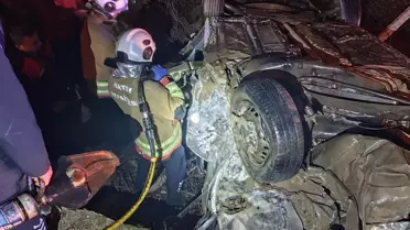 Takla atan otomobilin görüntüsü