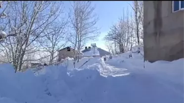 Boybeyi köyündeki 2 metre kar kalınlığı