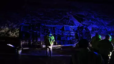 Kaza sonrası çekilmiş servis minibüsü fotoğrafı