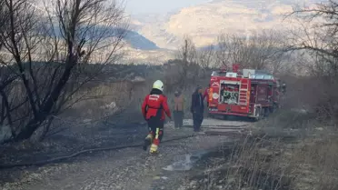Mersin Mut ilçesinde söndürülen yangının görüntüsü