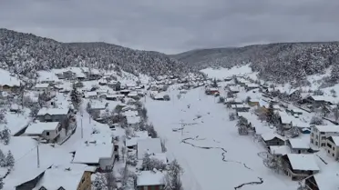 Eğriçimen Yaylası karla örtülmüş cam ağaçları