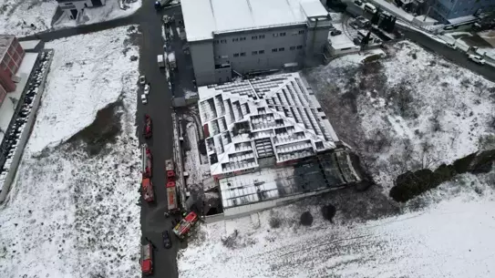 Yangın sonrası fabrika görüntüsü