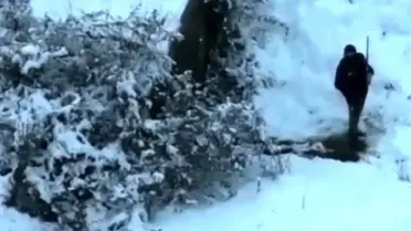 Termal drone görüntüsü, kaçak avcıların sığınağını gösteriyor