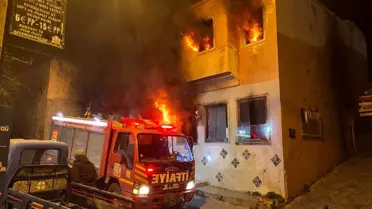 İtfaiye ekiplerinin yangına müdahalesi