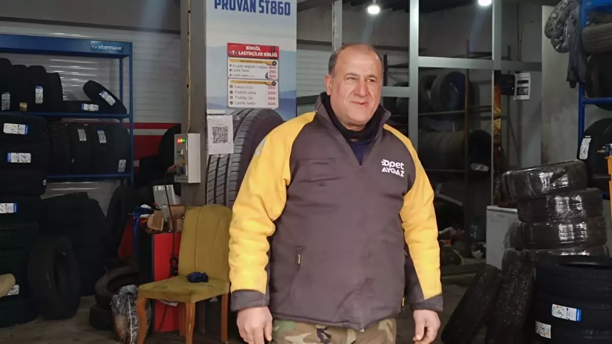Bingöl'de Bir Kurt Lastik Dükkanına Girdi ve Yetkililer Tarafından Yakalandı