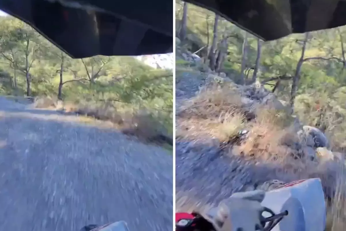 Motorcu Ersal Şanlıdağ, Uçuruma Düşmek Üzere Olduğu Anı Kask Kamerasında Kayıt Altına Aldı