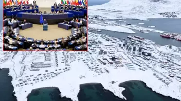 Grönland haritası ve AB liderleri