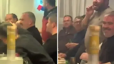 Alkol masasında silah gösteren görüntü