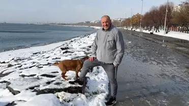 Denizdeki soğuk suya giren an