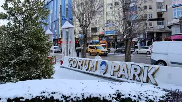 Çorum sokaklarında kar ve buzlu yollar