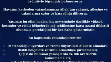 Çığ felaketi sırasında çekilmiş fotoğraf