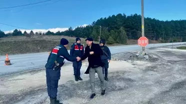 Denetim sırasında jandarma ekipmanları