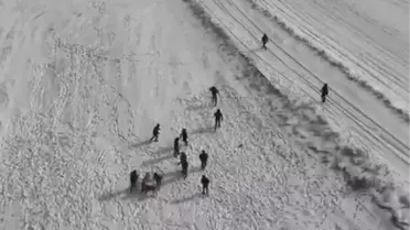 Jandarma operasyonu sırasında çekilen drone görüntüsü