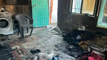 Yangın sonrası evin iç kısmı