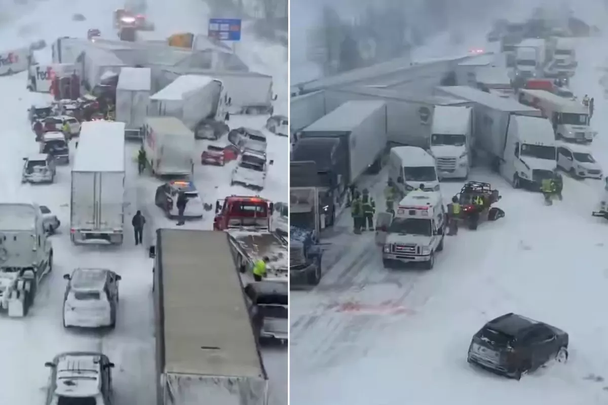 Michigan'da Buzlu Otoyolda Zincirleme Kazalar: 100'den Fazla Araç Çarpıştı