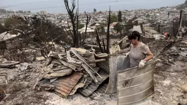 Şili orman yangınları söndürme çalışmaları