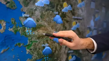 Türkiye haritasında yağışlı bölgeler