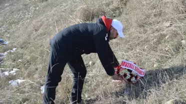 Samsunspor kazası anısına çiçek bırakılan alan