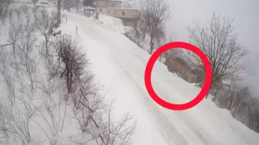 Kazanın gerçekleştiği buzlu yol ve kamyon