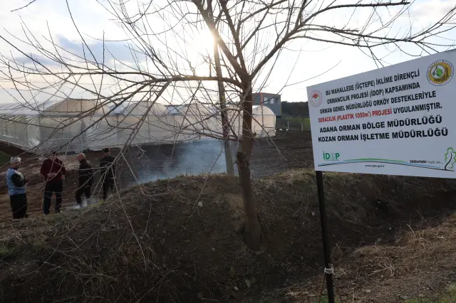 Serada çalışan genç çiftçi