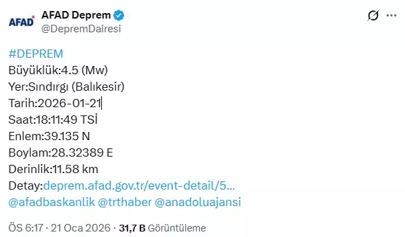 Deprem anı görüntüsü