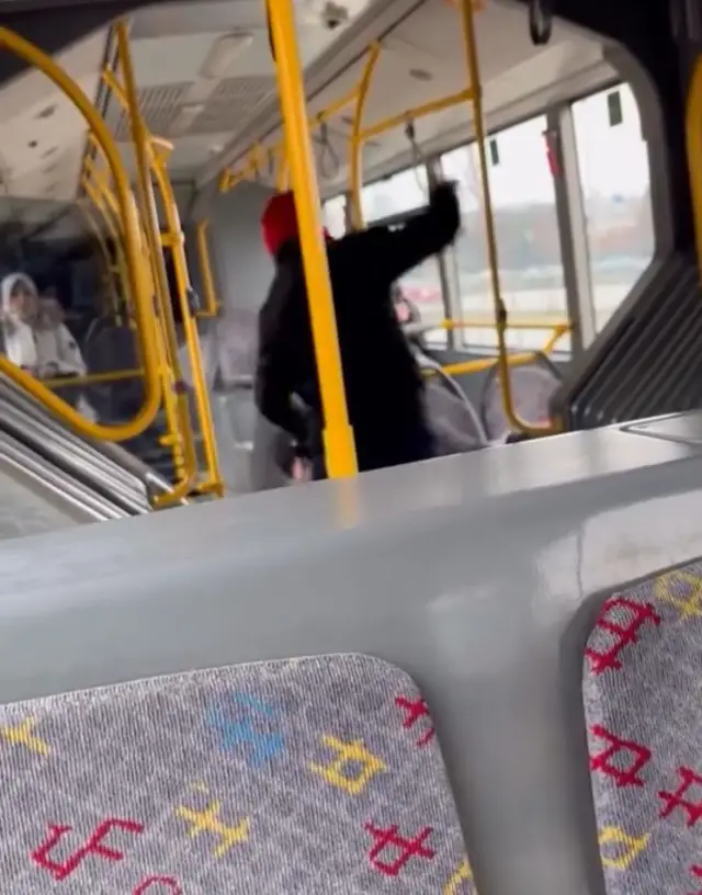 Şahitlerin kaydettiği otobüs içi görüntü