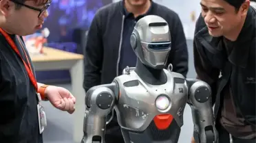 Shenzhen teknoloji mağazası iç mekanında AI ve 3D yazıcılar