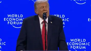 Trump'ın Davos konuşmasından bir kare