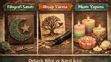 Sanat kursu etkinliği sırasında katılımcılar