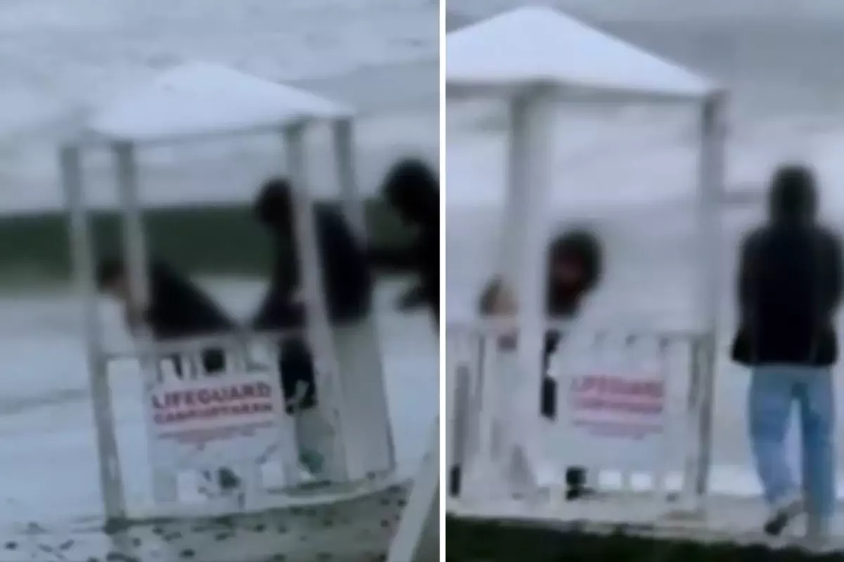 Samsun Sahilinde Çocukların Kurtarma Kulübesi Deneme Girişimi Polis Tarafından Durduruldu