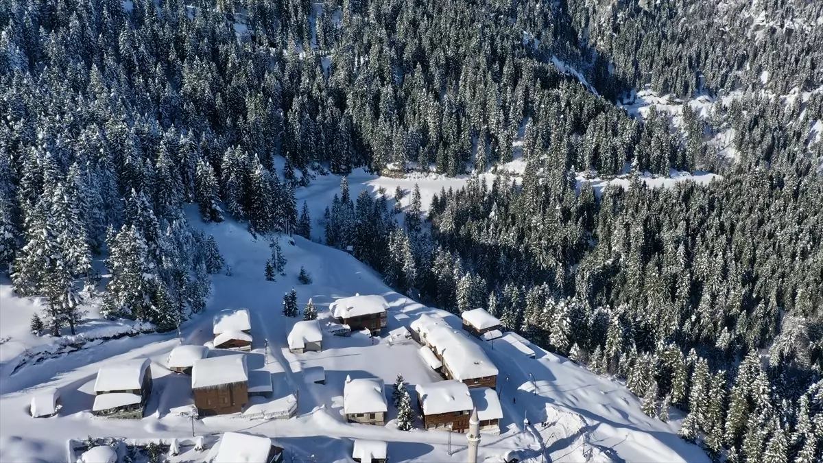 Giresun'un Karla Örtülü Kulakkaya Yaylası Doğa Tutkunlarını Büyülüyor