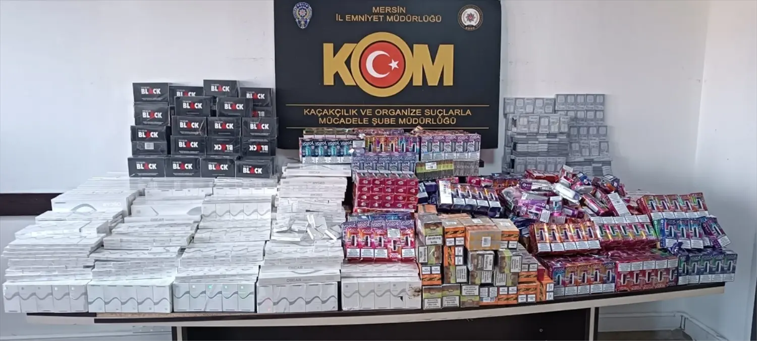 Mersin'de Gümrük Kontrolü Sırasında Kaçak Sigara ve Puro Stoğu Ele Geçirildi