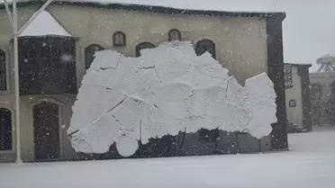 Gaziantep sokaklarında biriken kar