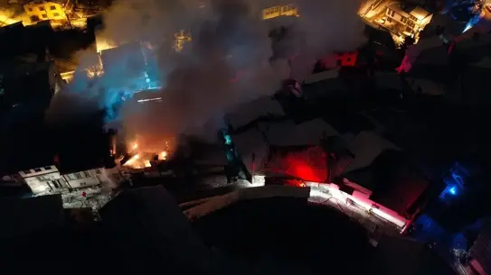 Yangın sonrası konak ve çevresi