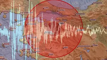 Sındırgı’da deprem anına ait sismik ölçüm cihazı görüntüsü