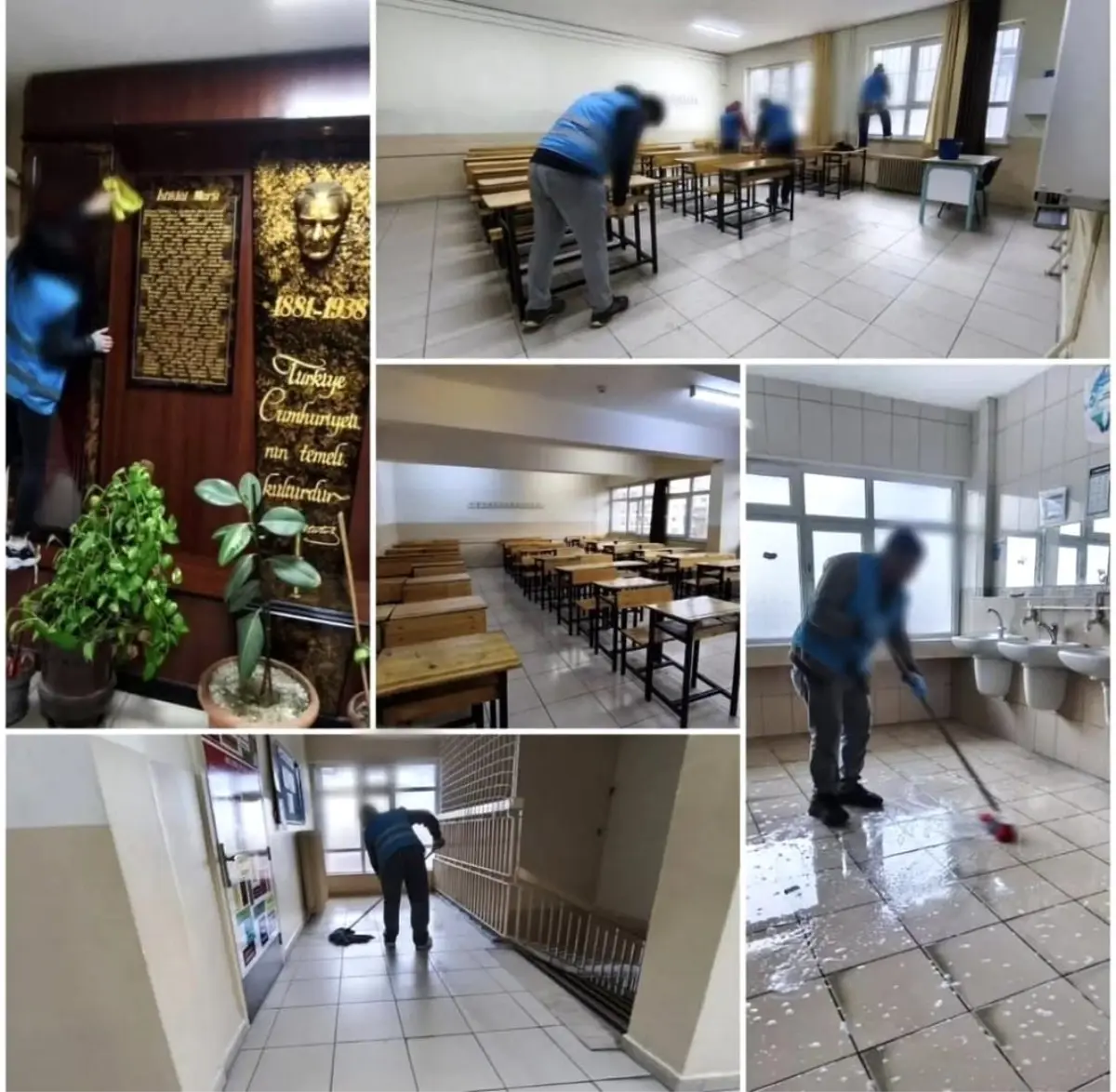 Bursa’da Cumhuriyet Anadolu Lisesi’nde Denetimli Serbestlik Çalışanları Temizlik ve Bakım Yaptı