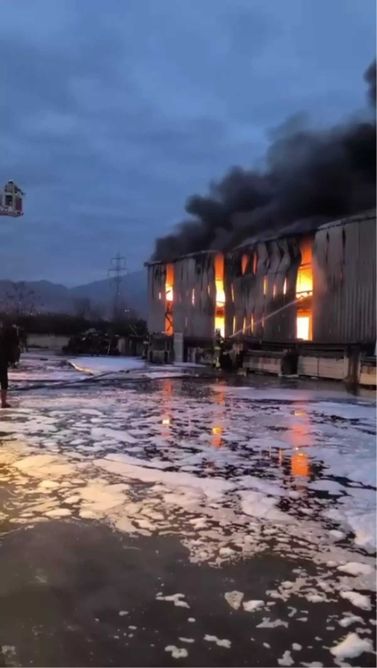 Hatay'ın Dörtyol İlçesinde Lojistik Firmasının Lastik Deposunda Yangın Çıktı