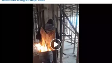 Teneke sobanın yanarken gösterimi