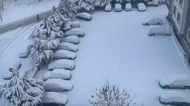 Kar yağışı sırasında Gaziantep sokakları