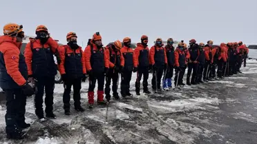AFAD ekiplerinin çığ tatbikatı anı