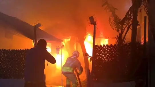 Yanmış konteynerin hasar görüntüsü