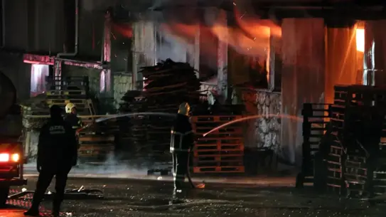 Yangın sonrası fabrikadan çekilmiş görüntü