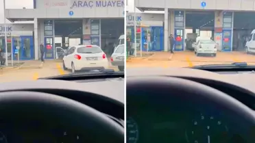 Araç muayene istasyonunda bekleyen sürücüler