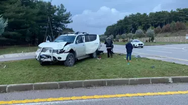 Kaza anındaki pikapların çarpışması