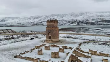 Hasankeyf karla kaplı dron görüntüsü